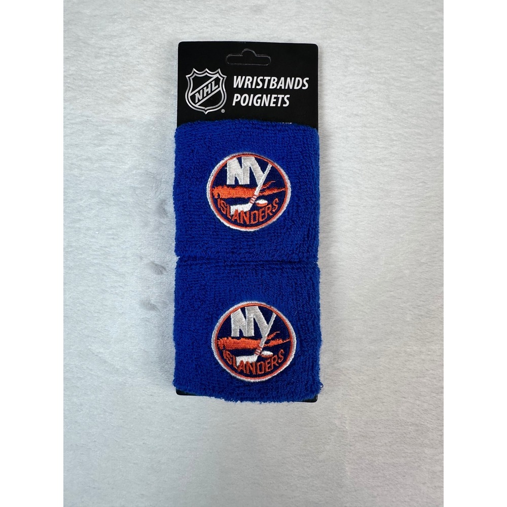 NHL New York Islanders Wristbands Royal Blue Franklin Sports Sweatbands Pair NEW